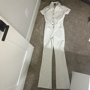 Forever 21 White Flared Leg Jumpsuit